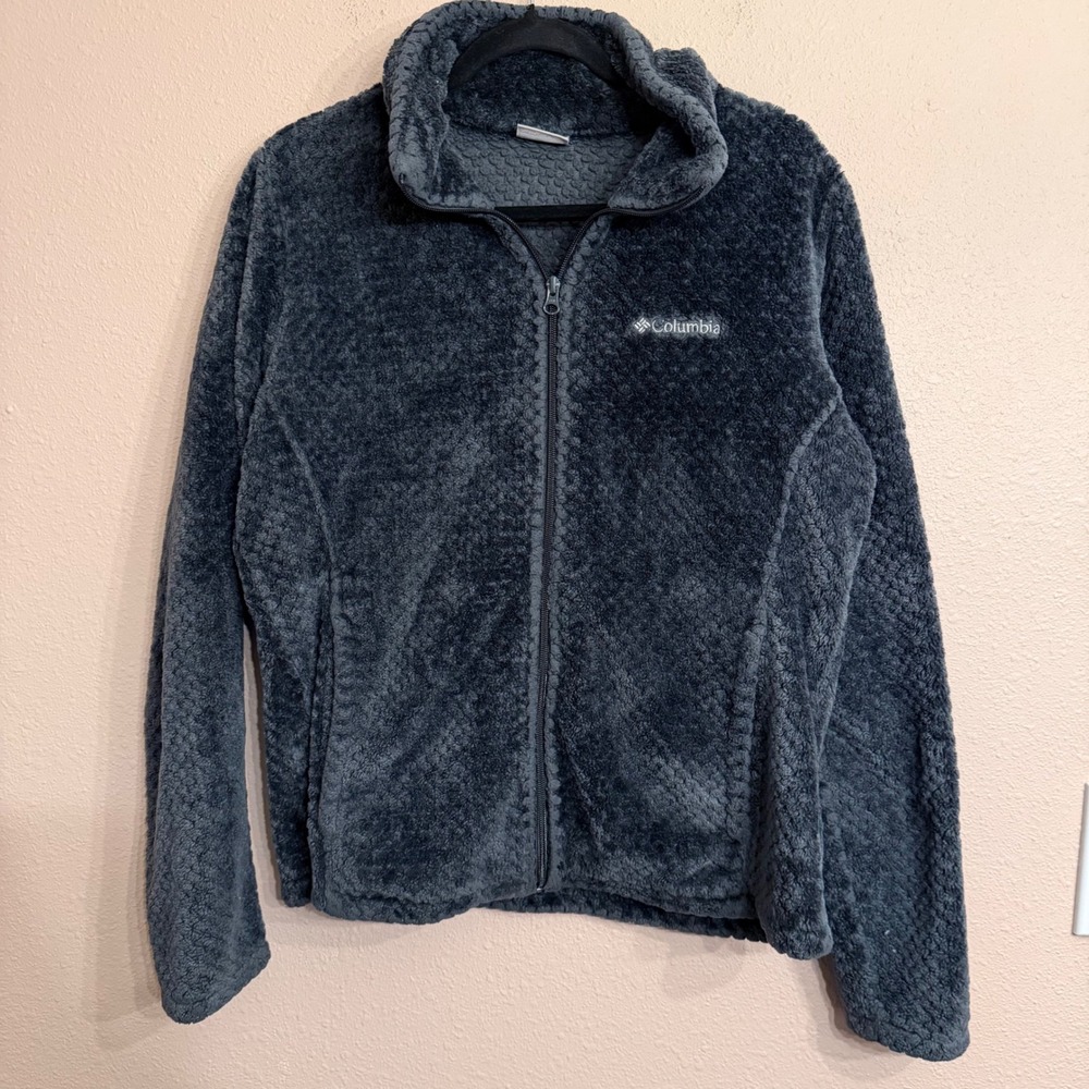 Columbia Fire Side II Sherpa Full Zip Fleece Jacket Gray XL0668 Women Large